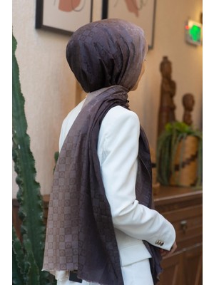 Vissona %57 Ipek %43 Pamuk Degrade Desenli Taş Renkli Şal -  70X190 Dikiş Tipi Italyan Dikişli