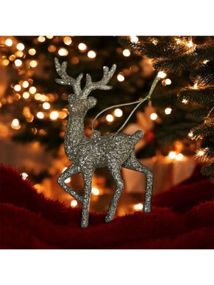 Empressco Parlak Geyik Yılbaşı Süsü 10CM, Dekoratif ve Şık Yılbaşı Süsü