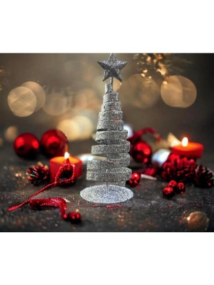 Empressco Gri Metal Yılbaşı Ağacı Süsü, Şık ve Modern Ev Dekoru