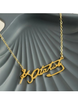 Mustafa Kemal Atatürk Imzalı Uçlu Kolye