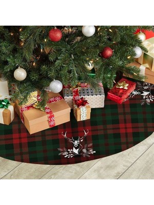 Empressco Renkli Tartan Geyiği ve Çam Ağacı Altı Örtüsü, Şık ve Canlı Tasarım