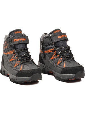 Ayakmod Füme-Turuncu Içi Polarlı Çocuk Outdoor Bot Ruffon 2301 P