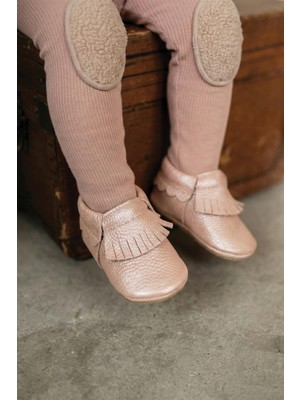 Cigit Deri Bebek Ayakkabı 17-21 Numara Pudra