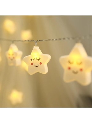 Empressco 2m 10'lu Yıldız Şekilli Pilli LED Işık Zinciri, Sıcak Sarı Dekoratif Aydınlatma