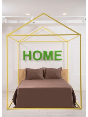 Benetton %100 Pamuk Kahverengi Çift Kişilik 200*220 Nevresim - 240*260 Yatak Çarşafı  - 2*50*70+20 Yastık Kılıfı Nevresim Takımı