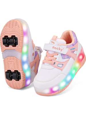 Rocky Sport Patenli Cırtlı Işıklı Spor Ayakkabısı 4 Tekerlekli Paten –ışıkları On/off Tuşlu