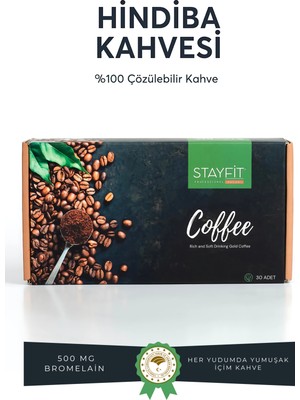 STAYFİT 30 Günlük Hindiba Kahve - 500 Mg Bromelain 2400 Gdu - L-carnitine Takviyeli