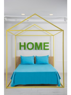 Benetton %100 Pamuk Mavi Çift Kişilik 200*220 Nevresim - 240*260 Yatak Çarşafı  - 2*50*70+20 Yastık Kılıfı Nevresim Takımı