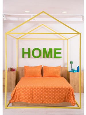 Benetton %100 Pamuk Turuncu Tek Kişilik 160*220 Nevresim - 180*240 Yatak Çarşafı  - 50*70+20 Yastık Kılıfı Nevresim Takımı