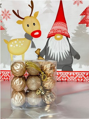 Empressco Altın Renkli 4 cm Yılbaşı Ağacı Süsü, 18 Adet, Parlak ve Şık Dekorasyon Malzemesi