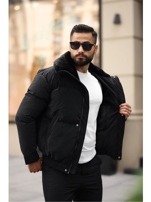 Baselco Oversize Yakası Kürklü Şişme Mont