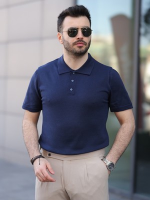 Baselco Basic Düğmeli Pamuklu Triko Tshirt