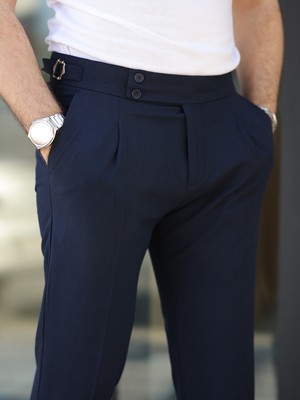 Baselco Old Money Pileli Likralı Kumaş Pantolon