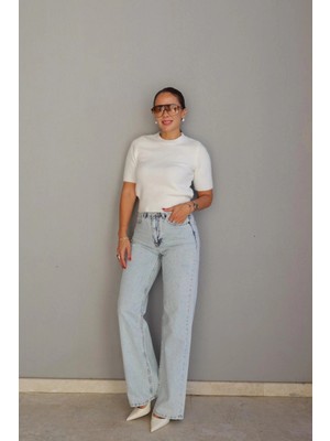 Purple By Banu Buz Mavi Taşlı Jean Pantolon