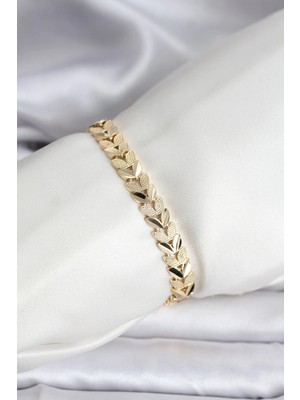 Clariss 14K Gold Renk Kaplama Başak Model cm Kadın Bileklik