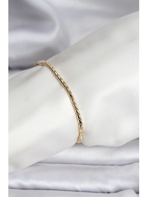 Clariss 14K Gold Renk Kaplama Zincirli Model cm Kadın Bileklik