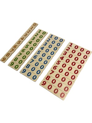 Mind of Toys Basamak Değeri Öğrenme Çubukları, Montessori Ahşap Matematik Seti, Sayı Basamak Değeri Kavramı