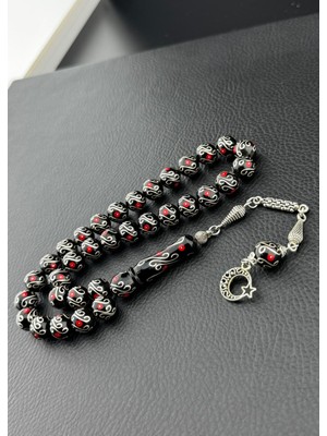 Gümüş Işlemeli Erzurum Oltu Taşı Tesbih Hcz-Model Rhnnf