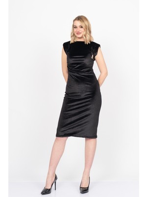 MissVina Velvet Sculpt Draped Evening Dress – Kadife Drapeli Premium Gece Elbisesi 50348