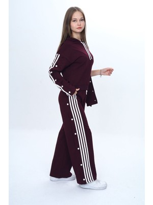 Kız Çocuk %100 Pamuk Kapüşonlu Uzun Kol Oversize Alt&üst Eşofman TAKIMI-EŞT-0021