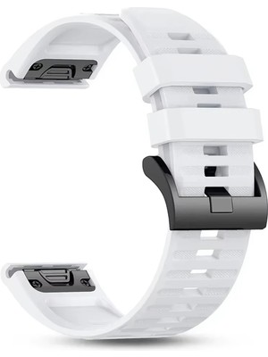 Caseonn Garmin Forerunner 955 Quick Fit Uyumlu Yedek Silikon Kordon Beyaz