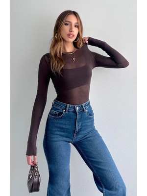 Talt's Kayık Yaka Modal Transparan Body