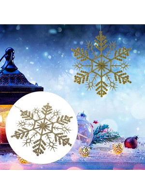 Empressco Parlak Altın Simli Kar Tanesi Süsü, 35 Cm, Yılbaşı Dekorasyonu Için Mükemmel Seçim