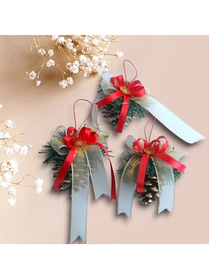 Empressco Altın Kozalak Yılbaşı Süsü Seti, Parlak ve Şık Dekorasyon, 3'lü Paket