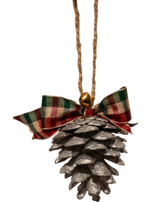 Empressco Yılbaşı Ağacı Süsü Kozalak 6'lı Set Gümüş Renk, Şık ve Parlak Dekorasyon