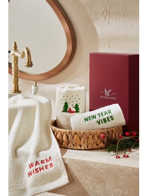 Penelope Yılbaşı Temalı %100 Pamuk 3'lü Kutulu Havlu Seti  - Wish Box