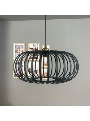 Bamyum Este Siyah Sarkıt Avize Yarım Lale Başlık Iç Mekan Aydınlatma Dekoratif Mutfak Cafe Ofis
