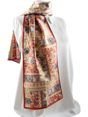 I33 Modabutik Şal Desenli Yavruağzı Fular