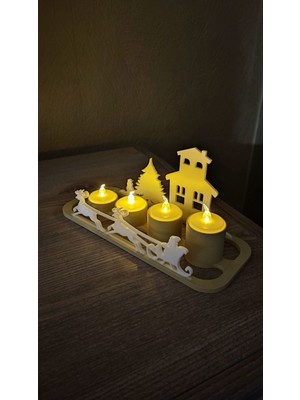 Empressco Şık Bej Dekoratif Mumluk, Evinize Zarif Dokunuşlar Katın