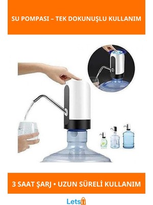 Letsii Şarjlı Kullanım Kolaylığı ile Damacana Su Pompası