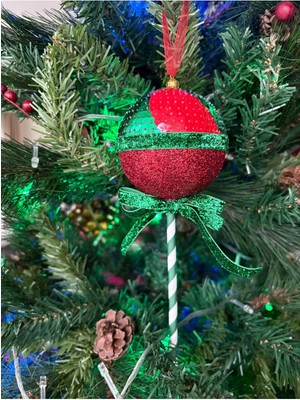 Empressco Renkli Pamuk Şeker Kokulu Lolipop Yılbaşı Ağaç Süsü 25 cm