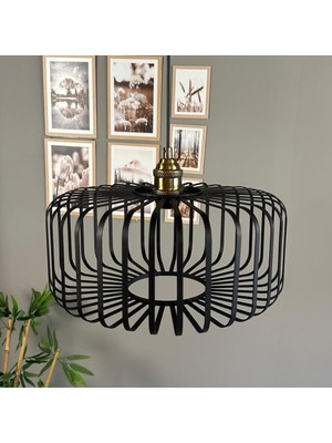 Bamyum Sante Siyah Sarkıt Avize Lale Başlık Iç Mekan Aydınlatma Dekoratif Mutfak Hol Cafe Ofis