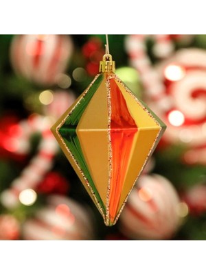 Empressco Renkli Kristal Elmas Sarkıt, 10 Cm, Simli ve Asılabilir Çam Ağacı Süs.