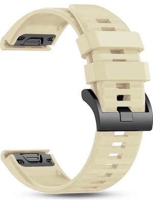 Caseonn Garmin Fenix 8 - 51 Mm, Amoled Quick Fit Uyumlu Yedek Silikon Kordon Starlight