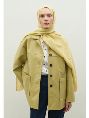 Fresh Scarfs  Oslo Pamuk Floş Jakarlı Şal Soft Sarı