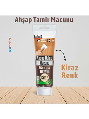 Badem10 Ahşap Parke Tamir Macunu Kiraz Renk Mobilya Masa Dolgu Çatlak Çizik Giderici 125 ml Kullanıma Hazır