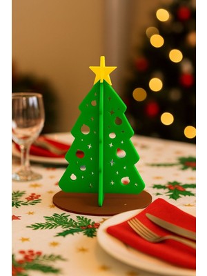 Empressco 3D Yılbaşı Ağaç ve Hediye Seti, Renkli Dekoratif Masa Üstü Süs