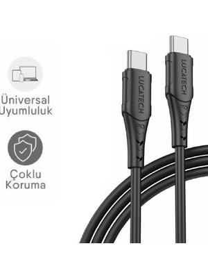 Lucatech Acer Predator Helios 300  / Predator Helios 500 Uyumlu Pd Type-C Hızlı Şarj Kablosu Siyah