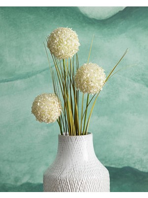 English Home Grass Bush Tek Dal Yapay Çiçek Krem  (2.12.2025)