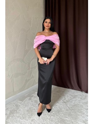 Moderie Butik Pembe Önü Fiyonklu Elbise