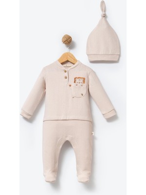 By Bubbles %100 Organik Pamuk Kumaş Baby Jungle Nakışlı Lüx Bebek Tulum