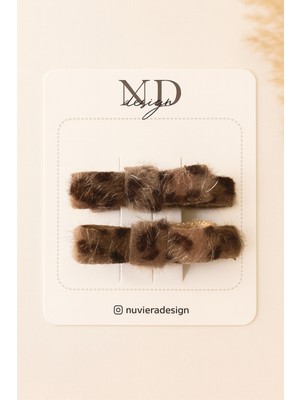 Nuviera Design Leopar Desenli Klips Toka - 2'li Set