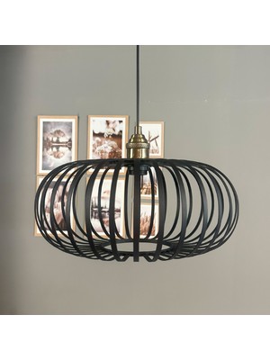 Bamyum Este Siyah Sarkıt Avize Lale Başlık Iç Mekan Aydınlatma Dekoratif Mutfak Cafe Ofis