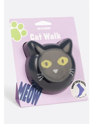 Eat My Socks Black Cat Walk Yetişkin Çorap