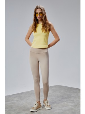 The Fancy Kadın Yüksek Bel Kalın Kemer Slim Fit Tayt