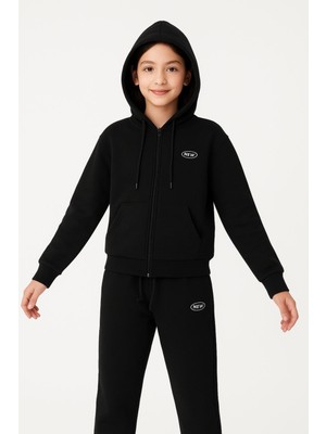 New Kids Fermuarlı Kapüşonlu Cepli Unisex Çocuk Eşofman Takımı
